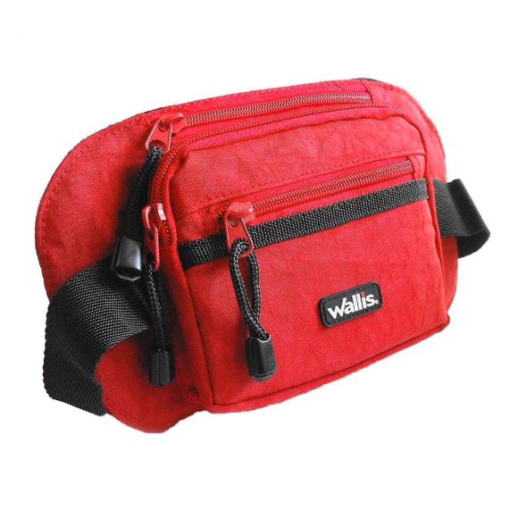 Imagen de WALLIS - CANGURERA DE 3 COMPARTIMIENTOS, CORREA AJUSTABLE, 24X13.5 CM, ROJO