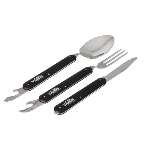 Imagen de WALLIS - CUBIERTO PLEGABLE, 3 PIEZAS, 9 CM CERRADO, MANGO ALUMINIO NEGRO, CON FUNDA