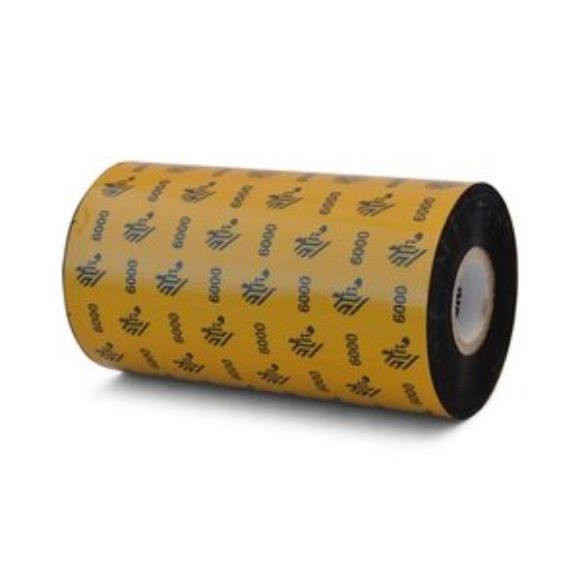 Imagen de PAQ. C/5 - ZEBRA - 1 ROLLO WAX RIBBON 64MMX70M 2.52INX229F T 6000 STANDARD 12MM 0.