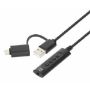 Imagen de PAQ. C/2 - IC - CONVERTIDOR USB 2.0 USB-C A TA RJETA SONIDO 3.5 MM CABLE CON CONT