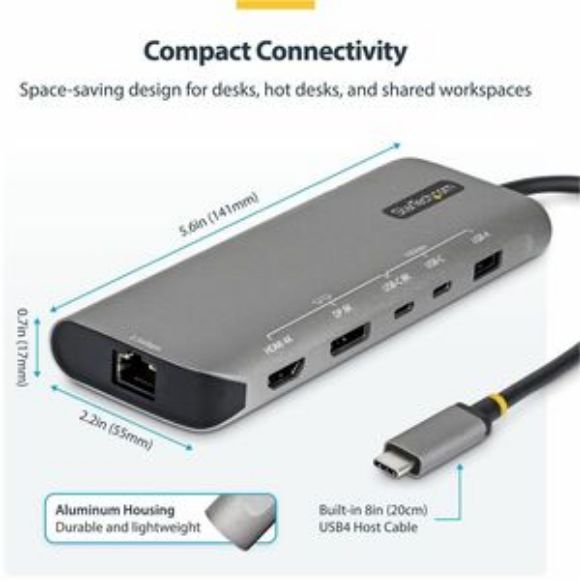 Imagen de STARTECH - ADAPTADOR MULTIPUERTOS USB4 PARA 2 PANTALLAS - PD 140W