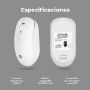 Imagen de PAQ. C/2 - TECHZONE - MOUSE INALMBRICO ARMOR RECARGABLE COLOR BLANCO