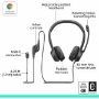 Imagen de LOGITECH - DIADEMA LOGITECH H390 USB-C BLACK ALAMBRICA CONTROL